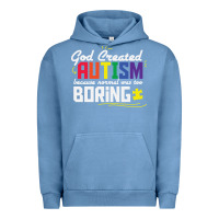 Pigment Pebble Blue god created autism normal was too boring Urban Hoodie - linhVisuals