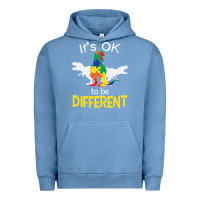 Pigment Pebble Blue it’s ok to be different autism dinosaur Urban Hoodie - linhVisuals