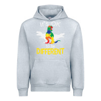 Heather Grey it’s ok to be different autism dinosaur Urban Hoodie - linhVisuals
