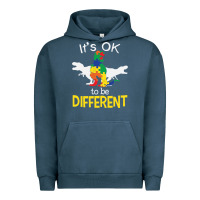 Pigment Midnight Navy it’s ok to be different autism dinosaur Urban Hoodie - linhVisuals
