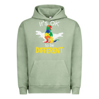 Pigment Oil Green it’s ok to be different autism dinosaur Urban Hoodie - linhVisuals