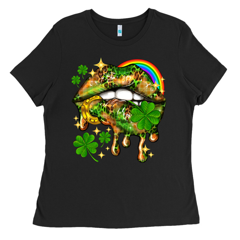 St. Patrick's Day Lips Ladies Tee by HowdyJamesFarm | Teevron