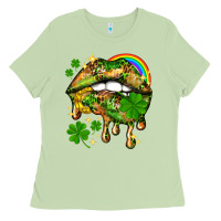 Matcha St. Patrick's Day lips Ladies Tee - HowdyJamesFarm