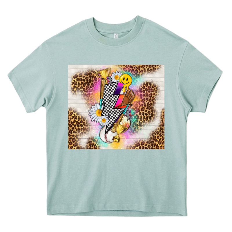 Retro Baseball With Leopard Heavy Core Tee by TumblerDesignByShophia | Teevron
