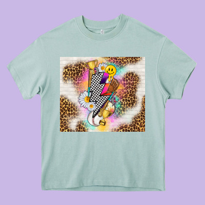 Retro Baseball With Leopard Heavy Core Tee Designed By Tumblerdesignbyshophia