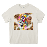 Cream retro baseball with leopard Heavy Core Tee - TumblerDesignByShophia