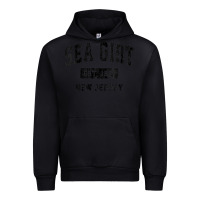 Black womens sea girt new jersey nj vintage sports design black design v nec Urban Hoodie - linhVisuals