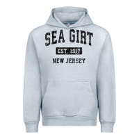 Womens Sea Girt New Jersey Nj Vintage Sports Design Black Design V Nec Urban Hoodie | Teevron