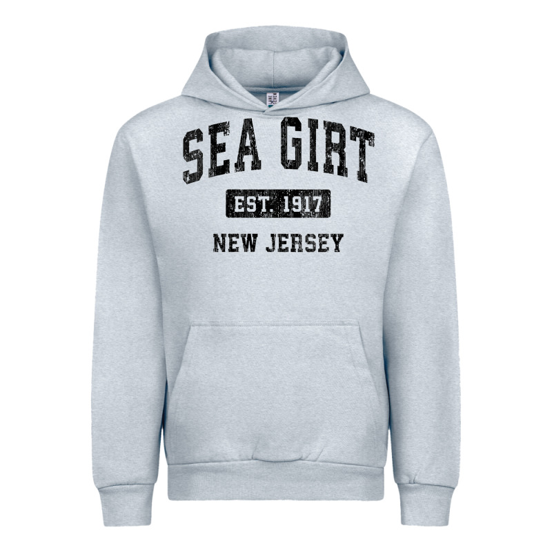 Womens Sea Girt New Jersey Nj Vintage Sports Design Black Design V Nec Urban Hoodie by linhVisuals | Teevron
