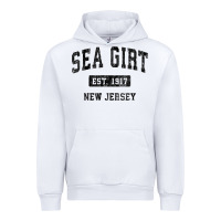 White womens sea girt new jersey nj vintage sports design black design v nec Urban Hoodie - linhVisuals