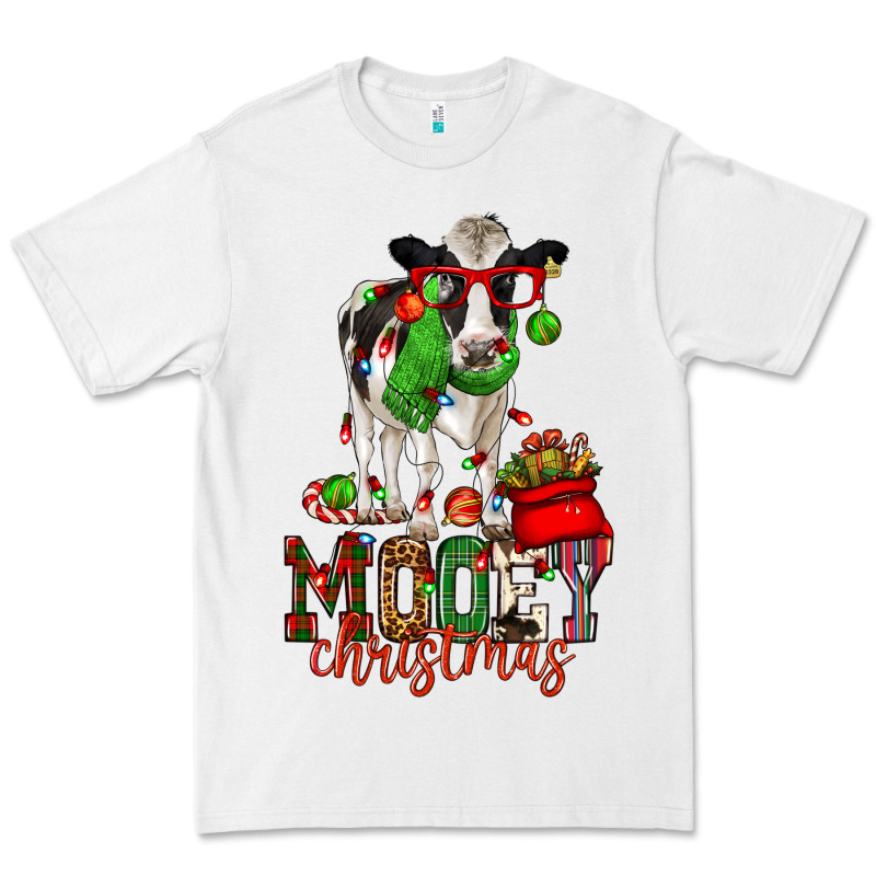 Mooey Christmas Holstein Cow Premium Tee by CowGirlArtShop | Teevron