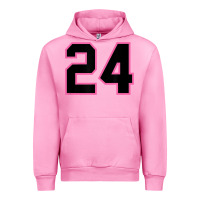 Fuchsia Pink number 24 sports jersey athlete fan pink black lucky number t shirt Urban Hoodie - linhVisuals