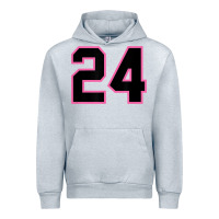 Heather Grey number 24 sports jersey athlete fan pink black lucky number t shirt Urban Hoodie - linhVisuals
