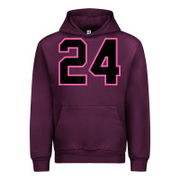 Mauve Wine number 24 sports jersey athlete fan pink black lucky number t shirt Urban Hoodie - linhVisuals