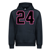 Navy number 24 sports jersey athlete fan pink black lucky number t shirt Urban Hoodie - linhVisuals