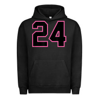 Pigment Black number 24 sports jersey athlete fan pink black lucky number t shirt Urban Hoodie - linhVisuals