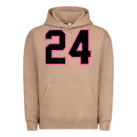 Pigment Burro number 24 sports jersey athlete fan pink black lucky number t shirt Urban Hoodie - linhVisuals