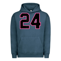 Pigment Midnight Navy number 24 sports jersey athlete fan pink black lucky number t shirt Urban Hoodie - linhVisuals