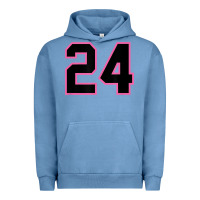 Pigment Pebble Blue number 24 sports jersey athlete fan pink black lucky number t shirt Urban Hoodie - linhVisuals