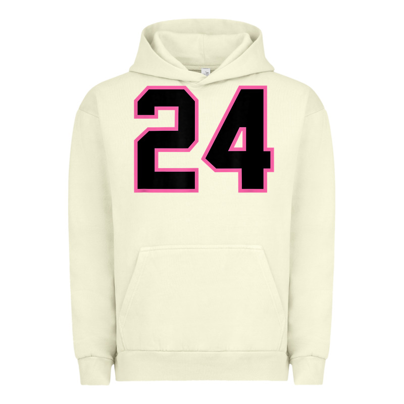 Number 24 Sports Jersey Athlete Fan Pink Black Lucky Number T Shirt Urban Hoodie by linhVisuals | Teevron