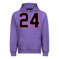 Tulip number 24 sports jersey athlete fan pink black lucky number t shirt Urban Hoodie - linhVisuals