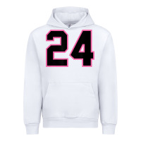 White number 24 sports jersey athlete fan pink black lucky number t shirt Urban Hoodie - linhVisuals