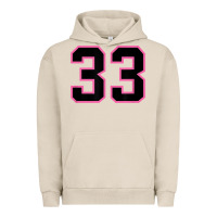 Pigment French Oak number 33 sports jersey athlete fan pink black lucky number t shirt Urban Hoodie - linhVisuals