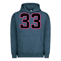Pigment Midnight Navy number 33 sports jersey athlete fan pink black lucky number t shirt Urban Hoodie - linhVisuals