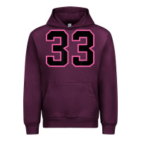 Mauve Wine number 33 sports jersey athlete fan pink black lucky number t shirt Urban Hoodie - linhVisuals