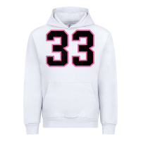 White number 33 sports jersey athlete fan pink black lucky number t shirt Urban Hoodie - linhVisuals
