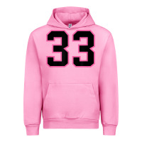 Fuchsia Pink number 33 sports jersey athlete fan pink black lucky number t shirt Urban Hoodie - linhVisuals