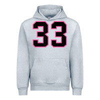 Heather Grey number 33 sports jersey athlete fan pink black lucky number t shirt Urban Hoodie - linhVisuals