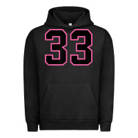 Pigment Black number 33 sports jersey athlete fan pink black lucky number t shirt Urban Hoodie - linhVisuals