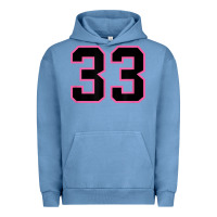 Pigment Pebble Blue number 33 sports jersey athlete fan pink black lucky number t shirt Urban Hoodie - linhVisuals