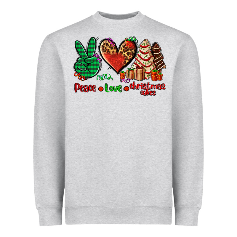 Peace Love Christmas Cakes Heavyweight Sweatshirt by AdoDesignShop | Teevron