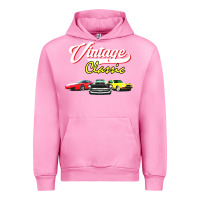 Fuchsia Pink vintage classic oldies cars Urban Hoodie - linhVisuals