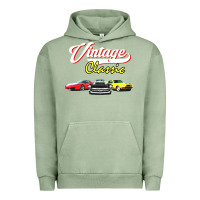 Pigment Oil Green vintage classic oldies cars Urban Hoodie - linhVisuals