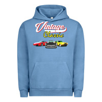 Pigment Pebble Blue vintage classic oldies cars Urban Hoodie - linhVisuals