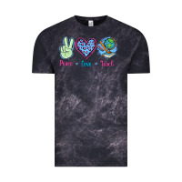 Cloud Black Peace Love Teach Vintage Tee - Jasminsmagicworld
