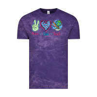 Cloud Purple Peace Love Teach Vintage Tee - Jasminsmagicworld