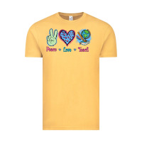Vintage Mustard Peace Love Teach Vintage Tee - Jasminsmagicworld