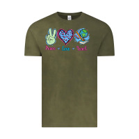 Vintage Olive Peace Love Teach Vintage Tee - Jasminsmagicworld