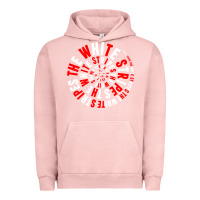 Pigment Salmon White Stripes Urban Hoodie - linhVisuals