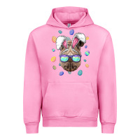 Fuchsia Pink rhino easter bunny ears funny easter eggs hunting sweatshirt Urban Hoodie - linhVisuals