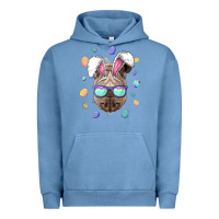 Pigment Pebble Blue rhino easter bunny ears funny easter eggs hunting sweatshirt Urban Hoodie - linhVisuals