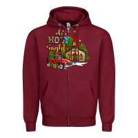Burgundy the church  holy night western truck Zipper Hoodie - AdoDesignShop