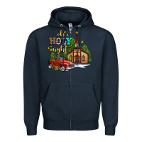 Navy the church  holy night western truck Zipper Hoodie - AdoDesignShop