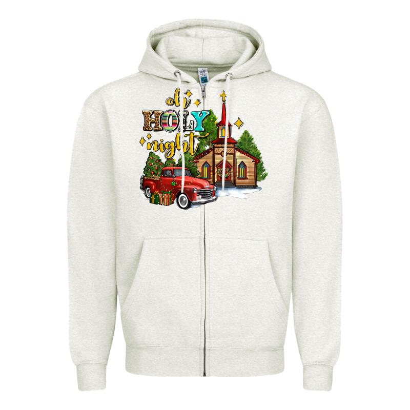 The Church  Holy Night Western Truck Zipper Hoodie by AdoDesignShop | Teevron