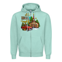 Seafoam the church  holy night western truck Zipper Hoodie - AdoDesignShop