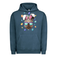 Pigment Midnight Navy rhino easter bunny ears funny easter eggs hunting sweatshirt Urban Hoodie - linhVisuals